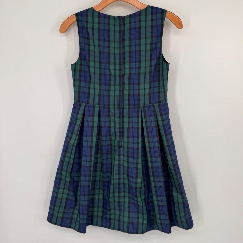 Vineyard Vines girls Sleeveless satin Plaid Dress Green Blue Size 14 holiday new - Picture 10 of 13